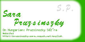 sara pruzsinszky business card